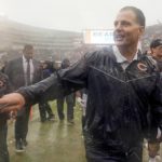 
              Chicago Bears head coach Matt Eberflus celebrates after an NFL football game against the San Francisco 49ers Sunday, Sept. 11, 2022, in Chicago. The Bears won 19-10. (AP Photo/Nam Y. Huh)
            