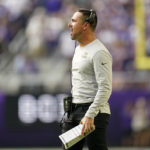 
              Green Bay Packers head coach Matt LaFleur directs his team during the first half of an NFL football game against the Minnesota Vikings, Sunday, Sept. 11, 2022, in Minneapolis. (AP Photo/Abbie Parr)
            