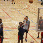 
              Washington Wizards players including Rui Hachimura, center, work out in Tokyo, Thursday, Sept. 29, 2022, ahead of the NBA preseason games in Japan. Japanese basketball fans will get to see NBA stars up close when the reigning league-champion Golden State Warriors take on the Washington Wizards in two preseason games. (AP Photo/Yuri Kageyama)
            