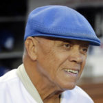 
              FILE - Former Los Angeles Dodgers shortstop Maury Wills is shown before Game 2 of baseball's NL Division Series between the Dodgers and the St. Louis Cardinals in Los Angeles, Saturday, Oct. 4, 2014. Maury Wills, who helped the Los Angeles Dodgers win three World Series titles with his base-stealing prowess, has died. The team says Wills died Monday night, Sept. 19, 2022, in Sedona, Ariz. He was 89. (AP Photo/Jae C. Hong, File)
            