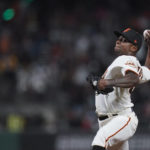 
              San Francisco Giants' Jharel Cotton pitches to a Colorado Rockies batter during the seventh inning of a baseball game in San Francisco, Thursday, Sept. 29, 2022. (AP Photo/Godofredo A. Vásquez)
            
