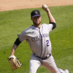 
              Colorado Rockies starting pitcher Kyle Freeland delivers during the second inning of a baseball game against the Chicago White Sox Wednesday, Sept. 14, 2022, in Chicago. (AP Photo/Charles Rex Arbogast)
            
