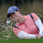 
              Caroline Masson hits out of a green side bunker on the first hole during the final round of the Dana Classic LPGA golf tournament Sunday, Sept. 4, 2022, at the Highland Meadows Golf Club in Sylvania, Ohio. (AP Photo/Gene J. Puskar)
            