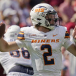 
              UTEP quarterback Gavin Hardison (2) passes in the first half of an NCAA college football game against Oklahoma, Saturday, Sept. 3, 2022, in Norman, Okla. (AP Photo/Sue Ogrocki)
            