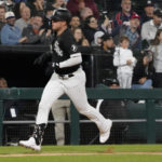
              Chicago White Sox's Gavin Sheets (32) runs the bases after hitting a home run against the Cleveland Guardians during the eighth inning of a baseball game Thursday, Sept. 22, 2022, in Chicago. (AP Photo/David Banks)
            