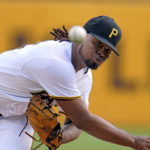 
              Pittsburgh Pirates starting pitcher Luis Ortiz delivers during the second inning of the team's baseball game against the Chicago Cubs in Pittsburgh, Sunday, Sept. 25, 2022. (AP Photo/Gene J. Puskar)
            