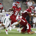
              Fresno State wide receiver Jalen Moreno-Cropper runs against Cal Poly during the first half of an NCAA college football game in Fresno, Calif., Thursday, Sept. 1, 2022. (AP Photo/Gary Kazanjian)
            