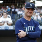 SEATTLE, WASHINGTON - OCTOBER 01: Manager Scott Servais #9 of the Seattle Mariners looks on before the game against the Oakland Athletics at T-Mobile Park on October 01, 2022 in Seattle, Washington. (Photo by Steph Chambers/Getty Images)