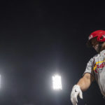 
              The Cardinals' Albert Pujols warms up before stepping up to the plate on Monday, Oct. 3, 2022, at a baseball game against the Pittsburgh Pirates in Pittsburgh. (Emily Matthews/Pittsburgh Post-Gazette via AP)
            