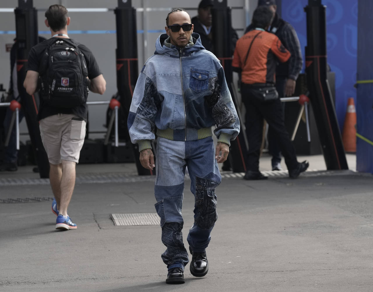 Mercedes driver Lewis Hamilton, of Britain, arrives for the first day of the Formula One Mexico Gra...
