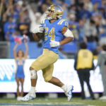 
              UCLA running back Zach Charbonnet (24) runs to the end zone for a touchdown during the second half of an NCAA college football game against Stanford in Pasadena, Calif., Saturday, Oct. 29, 2022. (AP Photo/Ashley Landis)
            