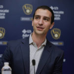 
              Milwaukee Brewers President of Baseball Operations David Stearns talks about stepping down from that role at a news conference Thursday, Oct. 27, 2022, in Milwaukee. (AP Photo/Morry Gash)
            