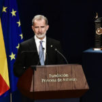 
              Spanish King Felipe VI speaks during the 2022 Princess of Asturias Awards ceremony in Oviedo, northern Spain, Friday, Oct. 28, 2022. The awards, named after the heir to the Spanish throne, are among the most important in the Spanish-speaking world. (AP Photo/Alvaro Barrientos)
            