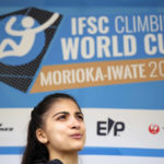 
              Natalia Grossman of the U.S. speaks after participating in the women's lead semifinal of the IFSC Climbing World Cup Friday, Oct. 21, 2022, in Morioka, Iwate Prefecture, Japan. After Iranian climber Elnaz Rekabi joined a growing list of female athletes who have been targeted by their governments for defying authoritarian policies or acting out against bullying, a number of others have spoken out on their concerns of politics crossing into their sporting world. (AP Photo/Eugene Hoshiko)
            
