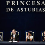 
              From left: Leonor, Princess of Asturias, her father Spanish King Felipe VI, her mother Spanish Queen Letizia and her sister Sofia applaud during the 2022 Princess of Asturias Awards ceremony in Oviedo, northern Spain, Friday, Oct. 28, 2022. The awards, named after the heir to the Spanish throne, are among the most important in the Spanish-speaking world. (AP Photo/Alvaro Barrientos)
            