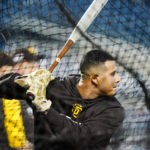 
              San Diego Padres' Manny Machado takes part in batting practice the day before a wild-card baseball playoff game against the New York Mets, Thursday, Oct. 6, 2022, in New York. (AP Photo/Frank Franklin II)
            