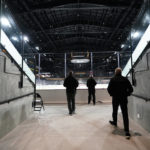 
              A portal leads to the ice at the new Arizona State University Mullett Arena, Monday, Oct. 24, 2022, in Tempe, Ariz. The university will be sharing the arena with the Arizona Coyotes NHL hockey team. (AP Photo/Ross D. Franklin)
            