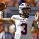 
              Tennessee Martin quarterback Dresser Winn (3) throws to a receiver during the first half of an NCAA college football game against the Tennessee Saturday, Oct. 22, 2022, in Knoxville, Tenn. (AP Photo/Wade Payne)
            