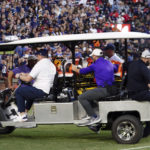 
              LSU's Sevyn Banks is transported to a waiting ambulance after he was injured on the opening kickoff in the first half of an NCAA college football game against Auburn, Saturday, Oct. 1, 2022, in Auburn, Ala. (AP Photo/John Bazemore)
            