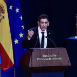 
              Spanish writer Juan Mayorga, winner of Princess of Asturias Award for Literature speaks during the 2022 Princess of Asturias Awards ceremony in Oviedo, northern Spain, Friday, Oct. 28, 2022. The awards, named after the heir to the Spanish throne, are among the most important in the Spanish-speaking world. (AP Photo/Alvaro Barrientos)
            