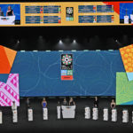 
              General view of graphics screens of the draw during the FIFA Women's World Cup 2023 draw in Auckland, New Zealand, Saturday. 22, 2022. (Alan Lee/Photosport via AP)
            