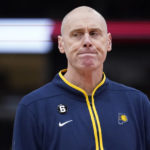 
              Indiana Pacers head coach Rick Carlisle looks back at the bench during the first half of an NBA basketball game against the Chicago Bulls Wednesday, Oct. 26, 2022, in Chicago. (AP Photo/Charles Rex Arbogast)
            
