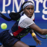 
              FILE -  Coco Gauff, of the United States, returns a shot to Madison Keys, of the United States, during the third round of the U.S. Open tennis championships, Friday, Sept. 2, 2022, in New York. Top-ranked Iga Swiatek and 18-year-old American Coco Gauff have been drawn into the same round-robin group at the WTA Finals, which starts Monday, Oct. 31, 2022.  (AP Photo/Seth Wenig)
            