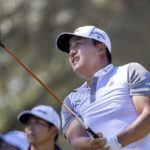 
              K.H. Lee, of South Korea, watches his drive down the second fairway during the final round of the CJ Cup golf tournament Sunday, Oct. 23, 2022, in Ridgeland, S.C. (AP Photo/Stephen B. Morton)
            