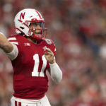 
              Nebraska quarterback Casey Thompson throws a pass against Indiana during the first half of an NCAA college football game Saturday, Oct. 1, 2022, in Lincoln, Neb. (AP Photo/Rebecca S. Gratz)
            