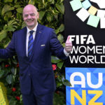
              FIFA President Giovanni Infantino gestures during the FIFA Women's World Cup 2023 draw in Auckland, New Zealand, Saturday. 22, 2022. (Alan Lee/Photosport via AP)
            