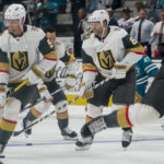 
              Vegas Golden Knights center Phil Kessel (8) and teammates warm up before an NHL hockey game against the San Jose Sharks in San Jose, Calif., Tuesday, Oct. 25, 2022. (AP Photo/Godofredo A. Vásquez)
            