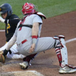 
              St. Louis Cardinals catcher Andrew Knizner, right, tags out Pittsburgh Pirates' Diego Castillo, who tried to score from third on a ground ball by Jason Delay during the sixth inning of a baseball game Wednesday, Oct. 5, 2022, in Pittsburgh. (AP Photo/Keith Srakocic)
            