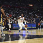 
              Los Angeles Clippers guard Paul George (13) drives to the basket during the second half of an NBA basketball game against the New Orleans Pelicans on Sunday, Oct. 30, 2022, in Los Angeles. (AP Photo/Allison Dinner)
            
