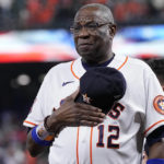 
              Houston Astros manager Dusty Baker Jr. is seen ahead of Game 1 of baseball's American League Championship Series between the Houston Astros and the New York Yankees, Wednesday, Oct. 19, 2022, in Houston. (AP Photo/Kevin M. Cox)
            