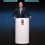 
              FIFA President Giovanni Infantino speaks during the FIFA Women's World Cup 2023 draw in Auckland, New Zealand, Saturday. 22, 2022. (Alan Lee/Photosport via AP)
            