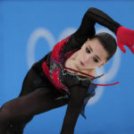 
              FILE- Kamila Valieva, of the Russian Olympic Committee, falls in the women's free skate program during the figure skating competition at the 2022 Winter Olympics, Feb. 17, 2022, in Beijing. The Russian Anti-Doping Agency will treat the Kamila Valieva doping case which shook figure skating at the Winter Olympics as confidential and won’t publish a verdict, it was announced Friday, Oct. 21, 2022 Valieva won Olympic gold in the team competition before finding out she tested positive for a banned substance before the Beijing Games. (AP Photo/Bernat Armangue)
            