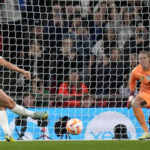 
              England's Georgia Stanway shoots to score from the penalty spot during the women's friendly soccer match between England and the US at Wembley stadium in London, Friday, Oct. 7, 2022. (AP Photo/Kirsty Wigglesworth)
            