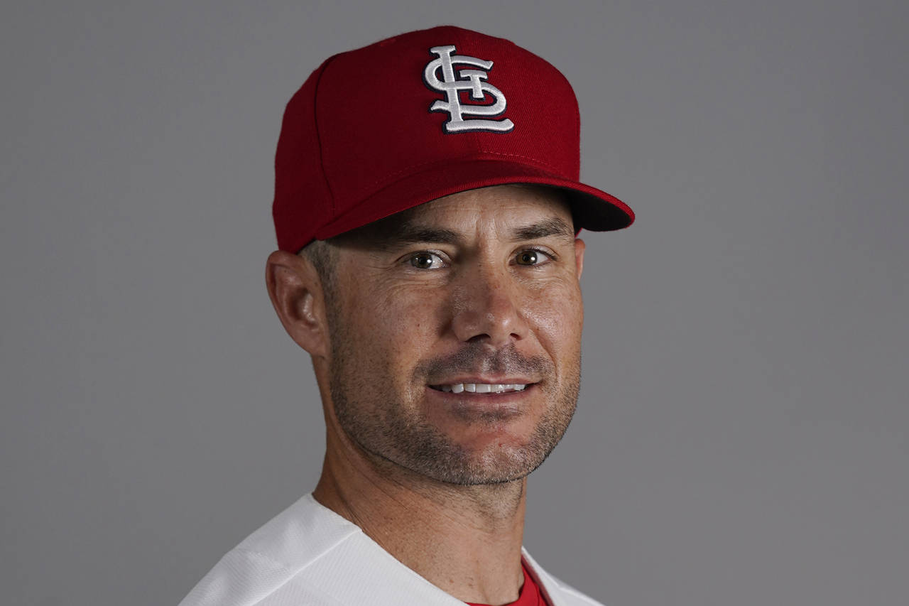 FILE - This is a 2022 photo of Skip Schumaker, bench coach of the St. Louis Cardinals baseball team...