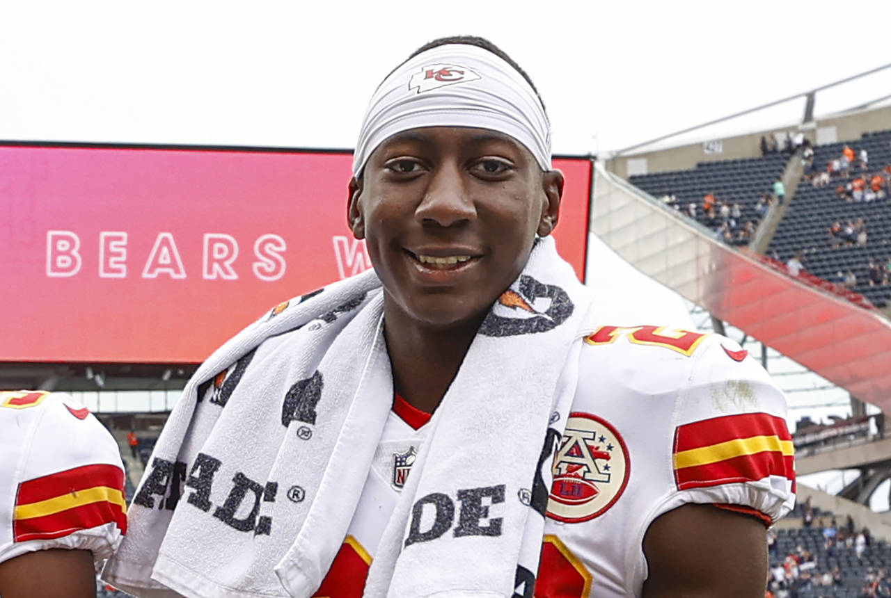 FILE - Kansas City Chiefs cornerback Joshua Williams smiles after a preseason NFL football game aga...