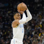 
              Los Angeles Lakers guard Russell Westbrook (0) shoots during the first half of an NBA basketball game against the Minnesota Timberwolves, Friday, Oct. 28, 2022, in Minneapolis. (AP Photo/Abbie Parr)
            