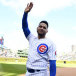 
              Chicago Cubs' Willson Contreras waves to the fans after a baseball game against the Cincinnati Reds, Sunday, Oct. 2, 2022, in Chicago. (AP Photo/Paul Beaty)
            
