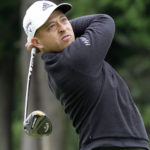 
              Xander Schauffele plays a shot at the Zozo Championship in Inzai, Chiba prefecture, Japan Thursday, Oct. 13, 2022. (Kyodo News via AP)
            