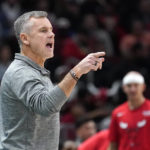
              Chicago Bulls head coach Billy Donovan directs his team during the first half of an NBA basketball game against the Indiana Pacers Wednesday, Oct. 26, 2022, in Chicago. (AP Photo/Charles Rex Arbogast)
            