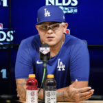 
              Los Angeles Dodgers pitcher Julio Urias speaks during a news conference Monday, Oct. 10, 2022, in Los Angeles for the National League division series against the San Diego Padres. (AP Photo/Mark J. Terrill)
            