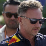
              Red Bull principal Christian Horner arrives at the Formula One Mexico Grand Prix practice day at the Hermanos Rodriguez racetrack in Mexico City, Friday, Oct. 28, 2022. (AP Photo/Fernando Llano)
            