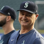 
              Seattle Mariners manager Scott Servais watches during batting practice before Game 3 of an American League Division Series baseball game against the Houston Astros, Saturday, Oct. 15, 2022, in Seattle. (AP Photo/Ted S. Warren)
            
