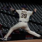 
              Milwaukee Brewers starting pitcher Corbin Burnes throws during the first inning of a baseball game against the Arizona Diamondbacks Wednesday, Oct. 5, 2022, in Milwaukee. (AP Photo/Morry Gash)
            