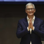 
              Apple's CEO Tim Cook meets the students of the Apple Academy at the Federico II University, in Naples, Italy, Thursday, Sept. 29, 2022. (Alessandro Garofalo/LaPresse via AP)
            