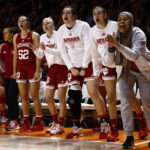 
              The Indiana bench reacts to a play during the second half of an NCAA college basketball gameagainst Tennessee, Monday, Nov. 14, 2022, in Knoxville, Tenn. (AP Photo/Wade Payne)
            
