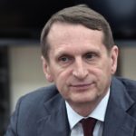 
              FILE - Sergei Naryshkin, head of the Russian Foreign Intelligence Service attends a meeting of the Commission for Military Technical Cooperation with Russian President Vladimir Putin in the Kremlin in Moscow, Russia, June 24, 2019. (Alexei Nikolsky, Sputnik, Kremlin Pool Photo via AP, File)
            